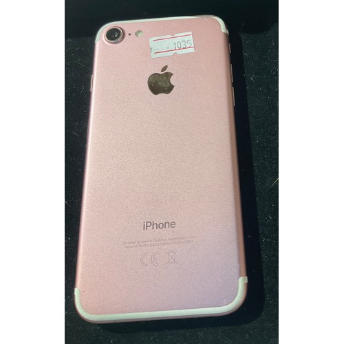 94A - Appple iPhone 7 - A1778 - rose gold - working & reset - damaged screen