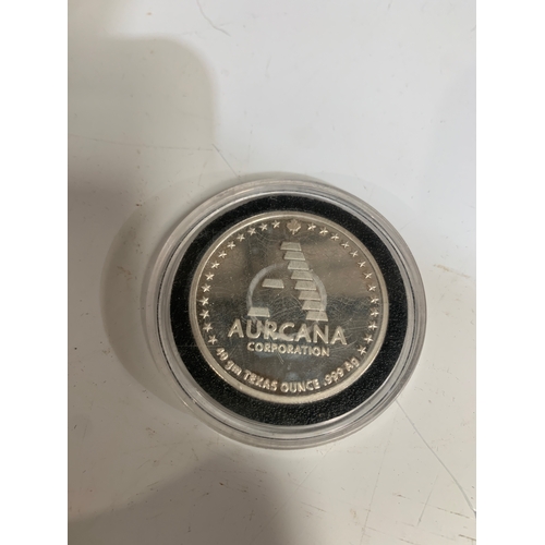 64A - Texas 0.999 ounce silver Aurcana shatter silver mine 2012 medallion