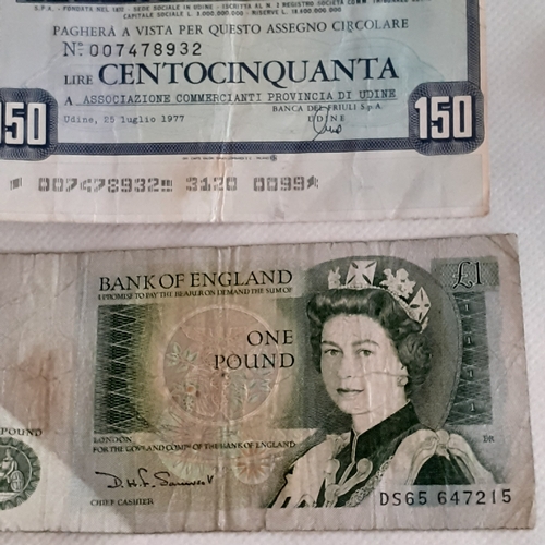 83 - A group of banknotes from European and world countries. Details and serial numbers shown on pictures