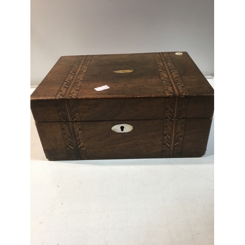 52 - Inlaid wooden writers  box