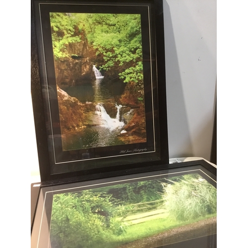 70 - Two black framed photography pictures scenic & waterfall by Phil jones photography