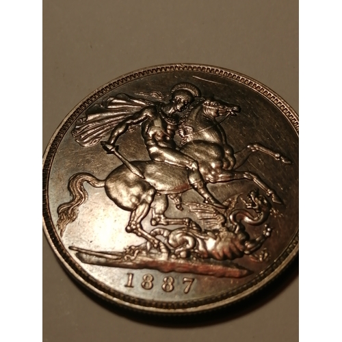 39A - 1887 Victorian crown in extremely fine condition or better with a lovely purple toning