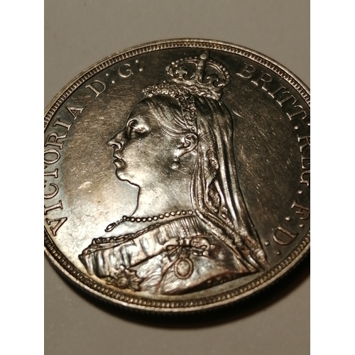 39A - 1887 Victorian crown in extremely fine condition or better with a lovely purple toning