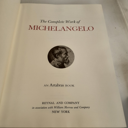 13 - Hardback book portraying the complete works of Michelangelo. Very large book with fantastic colour d... 