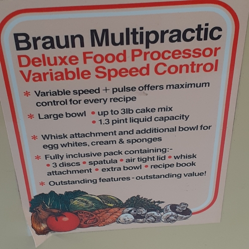 17 - Moulinex vitage whisk. Working. Kitchen knife sharpener and a Braun Multipractic Deluxe food process... 