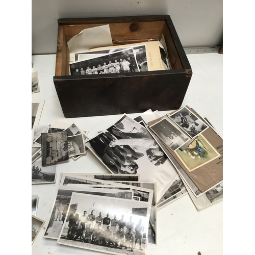 73 - Wooden box full of war time black & white photos of soldiers - a huge, interesting collection!