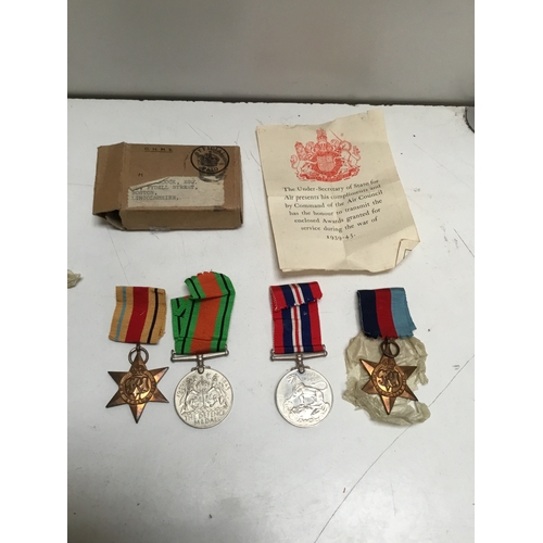 83 - Bronze star & defence medals - unnamed as issued but box is named W E Hancock