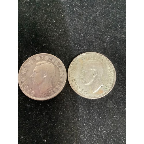 90 - 2x George VI silver two shillings - 1940 & 1941