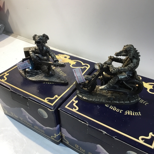 8 - Myth & magic by The Tudor Mint pewter figures inc The Biker & Out of Tune in boxes