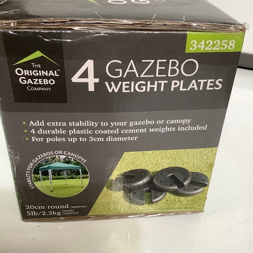 280 - 4 Gazebo weight plates new in box