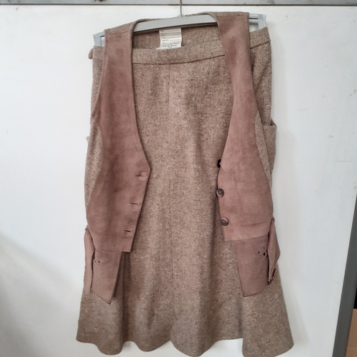 14 - Vintage 2 piece ladies suit. Tisking Suedes. Suede and material. Would benefit a clean but nice cond... 