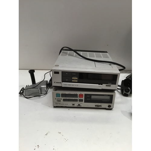 108 - Canon VC-20 colour camera with VT-30 timer unit and VR-30 portable recorder - as untested