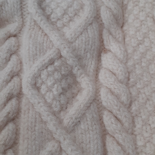 44 - Vintage cable/Aran knit cardigan by Hermit. Nice example. Has couple of marks so would benefit a cle... 