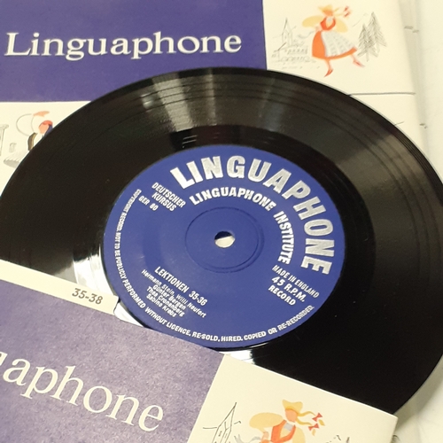 36 - Linguaphone German set. Unusually on single vinyl. With accompanying literature in presentation case... 