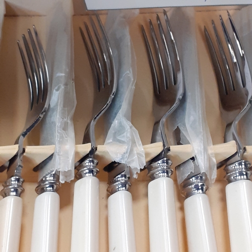 38 - Several sets of mostly EPNS cutlery with knives, forks, spoons. Some 1930s and 60s. Also includes a ... 