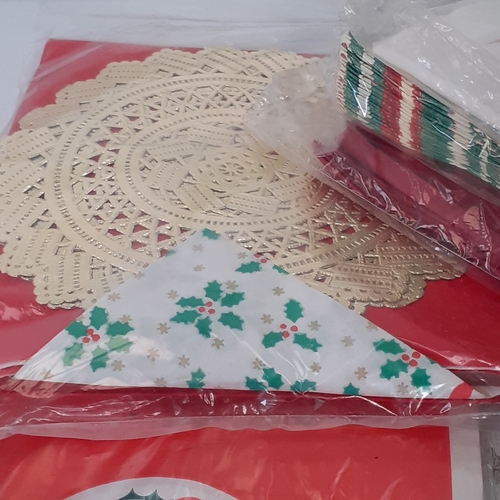 31 - Vintage tableware including some white, traditional table cloths in good condition, some coasters, s... 