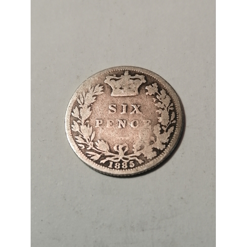 24A - 1885 Victorian sixpence