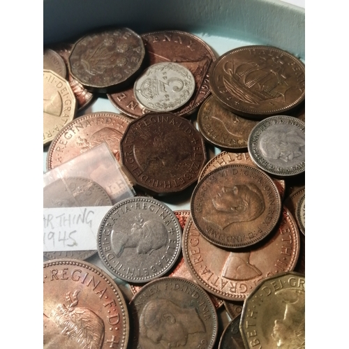 26A - Large tray of mixed English coinage (silver noted)