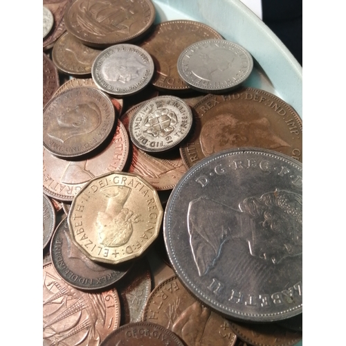 26A - Large tray of mixed English coinage (silver noted)