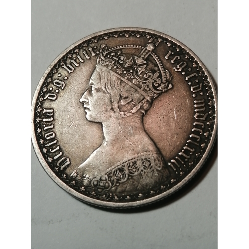 37A - 1873 Victorian gothic florin in very fine condition