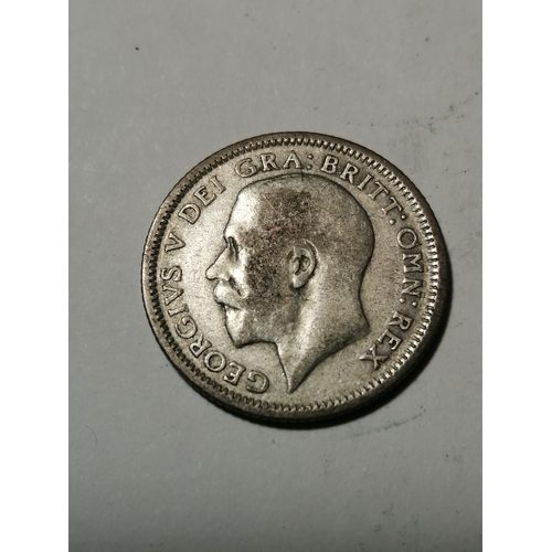 52A - 1925 silver sixpence