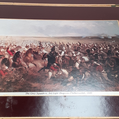 15 - 8 piece table mat setting depicting infantry battalions on horseback in the 1800s. Regiments such as... 