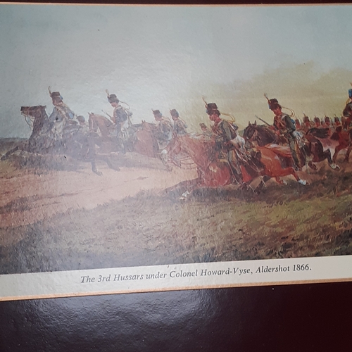 15 - 8 piece table mat setting depicting infantry battalions on horseback in the 1800s. Regiments such as... 