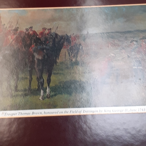 15 - 8 piece table mat setting depicting infantry battalions on horseback in the 1800s. Regiments such as... 