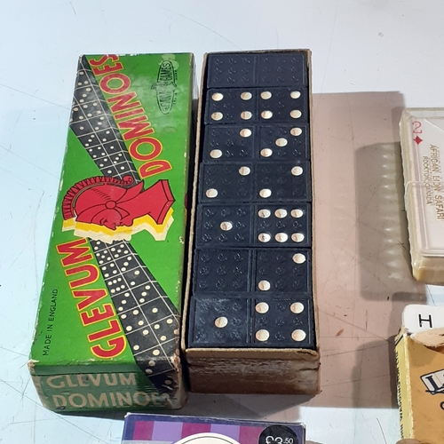 6 - Cards, Dominoes, Backgammon, pocket solitaire and more. Overall good vintage condition. Some have ag... 