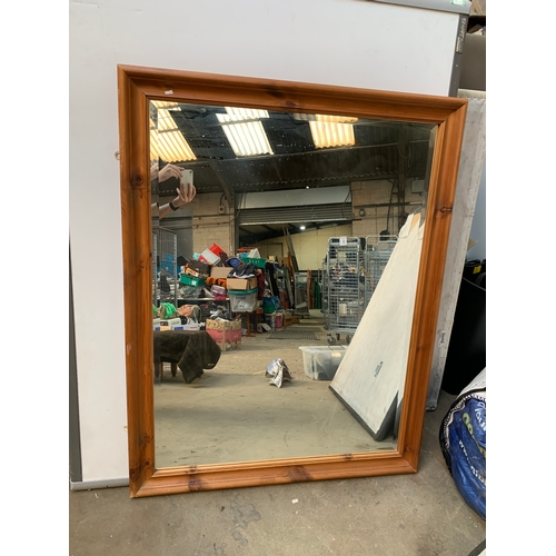 398 - Very large pine mirror - 140x105cm