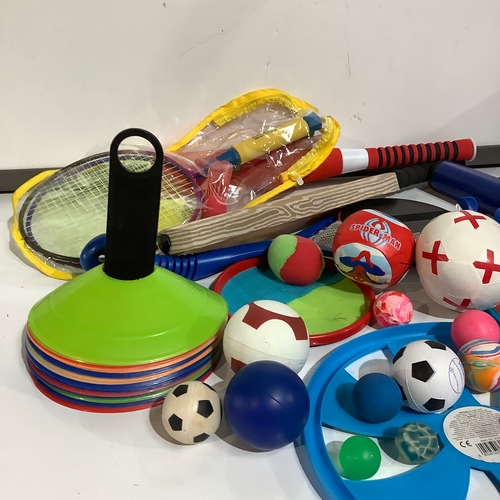 354 - Quantity of children’s bats, balls and other soft toy games toy games such as darts etc