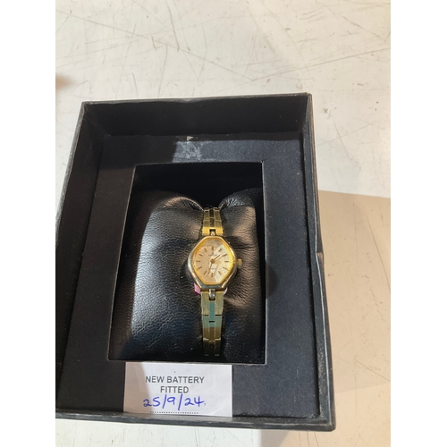 150 - Lotus gold coloured ladies watch with new battery fitted 25/9/24