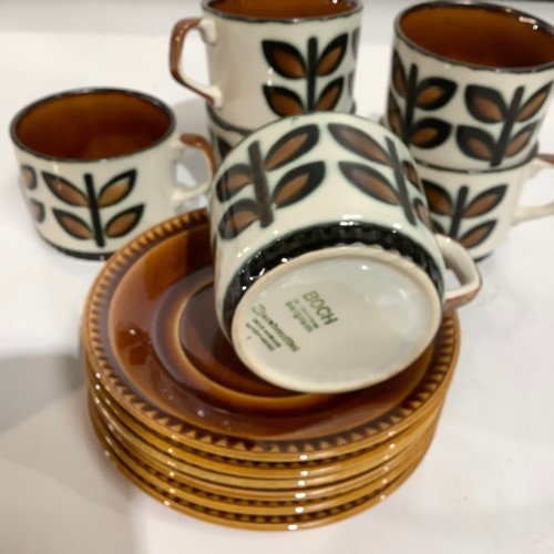 72 - Set of 6 Boch Belgium coffee cups & saucers