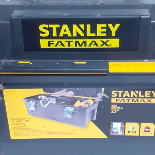 23 - Stanley Fatmax toolbox. 30kg max 58x30.8x26.9cm. Very good looks largely unused condition except for... 