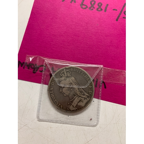 74A - 1889 Victoria Crown in very fine condition