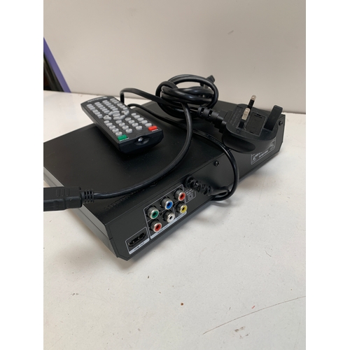 485 - Small black HDMI dvd player with remote