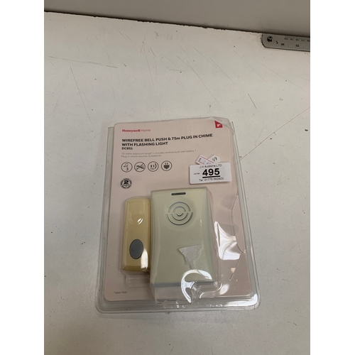 495 - Honeywell wire free bell push wireless doorbell