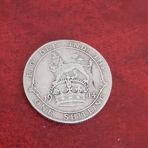 40A - 1914 silver shilling. See pictures for detail