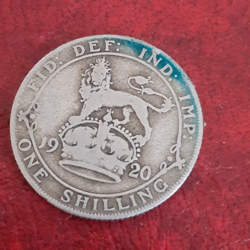 41A - 1920 silver shilling.  See pictures for detail