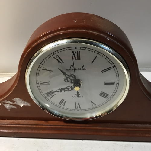 24 - Lincoln quartz battery operated mantle clock