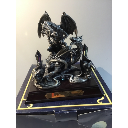 30 - The Tudor Mint The Challenger large pewter dragon ornament with box