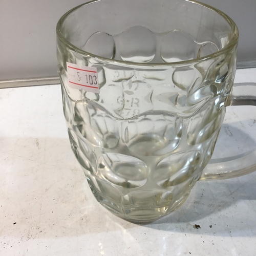 53 - Collectible dimple glass tankard engraved GR 478