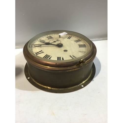 94 - English made brass cased nautical ships clock