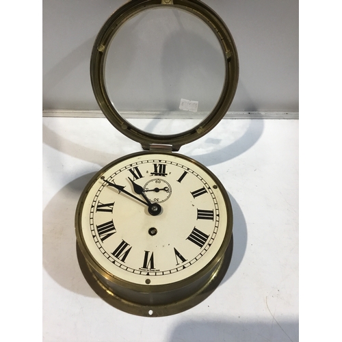 94 - English made brass cased nautical ships clock