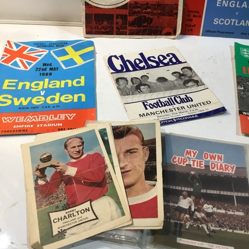 98 - Vintage lot of football programmes inc Chelsea, England & more - dating from 1968