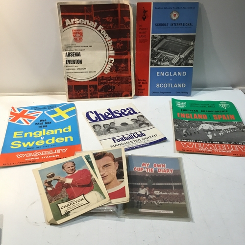 98 - Vintage lot of football programmes inc Chelsea, England & more - dating from 1968