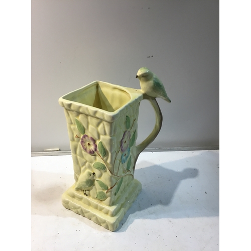 108 - English PPC painted ceramic bird vase