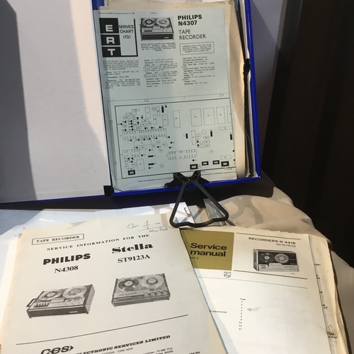 115 - Large quantity of vintage audio service manuals for brands inc Philips, BSR, Stella & more