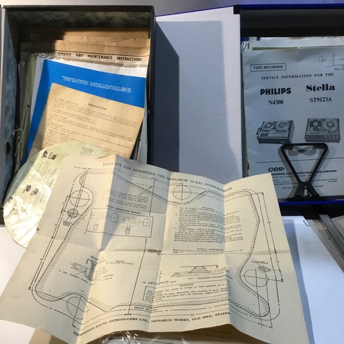 115 - Large quantity of vintage audio service manuals for brands inc Philips, BSR, Stella & more