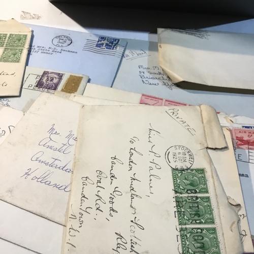 129 - Interesting lot of air mail and hand written lots - some stamped and dated from war time